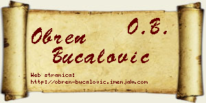 Obren Bucalović vizit kartica